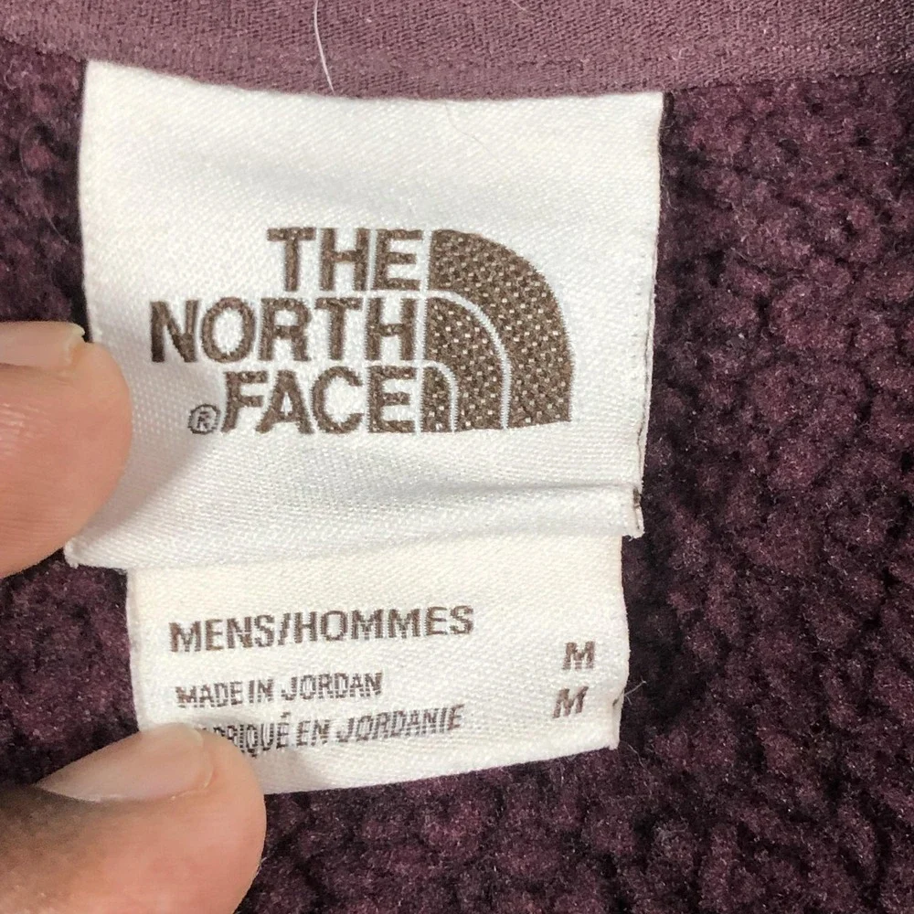 The North Face Mens M Brick Red Fleece Jacket Colorblock Full Zip Hiking‎